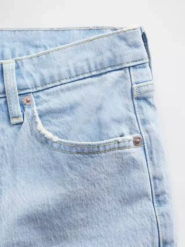Orta Bel Gevşek Düz Kesim Jean'ler
