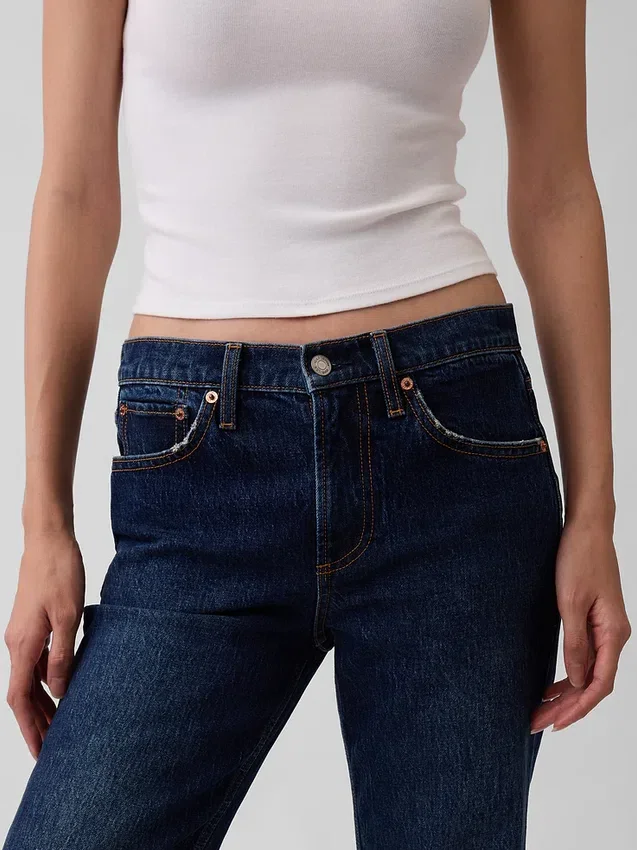 Orta Bel Gevşek Düz Kesim Jean'ler
