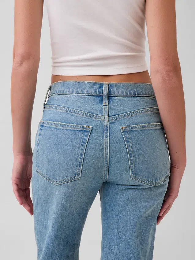 Orta Bel Gevşek Düz Kesim Jean'ler