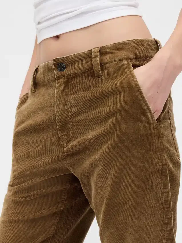 Orta Bel Kadife Geniş Paça Pantolon