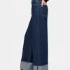 Orta Bel Metalik Paça Baggy Jean'ler