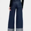 Orta Bel Metalik Paça Baggy Jean'ler