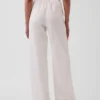 Orta Bel Poplin Rahat Geniş Paça Pantolon