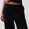 Orta Bel Poplin Rahat Geniş Paça Pantolon