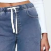 Orta Bel Örme Bol Kesim Jean'ler