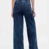Orta Bel Örme Denim Bol Kesim Jean'ler