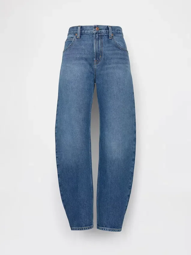Orta Bel Slim Barrel Jean'ler