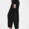 Orta Bel Twill Geniş Paça Pantolon