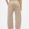 Orta Bel Twill Geniş Paça Pantolon