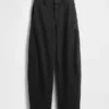 Orta Bel Twill Geniş Paça Pantolon