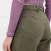 Orta Bel Twill Geniş Paça Pantolon