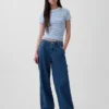 Orta Bel, Ultra Yumuşak Denim Bol Pantolon