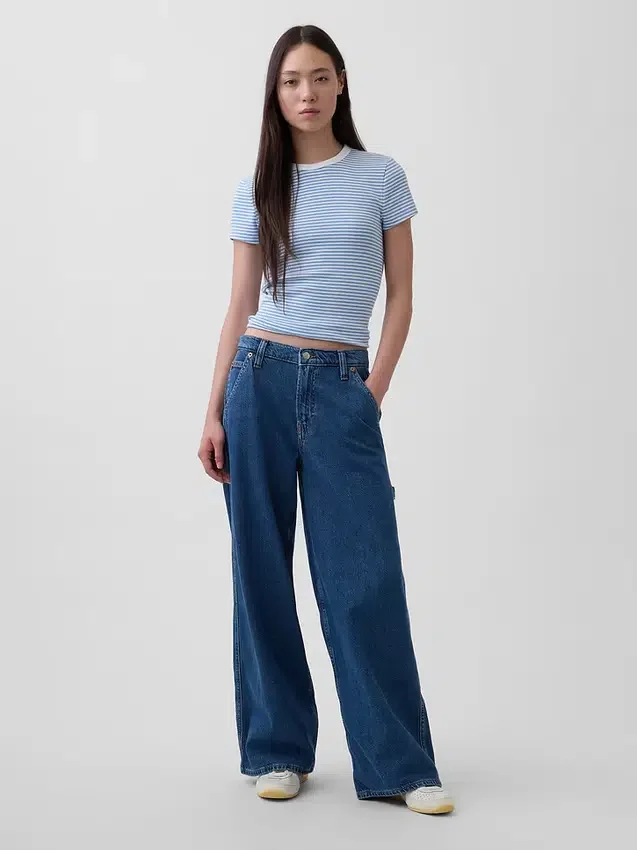 Orta Bel, Ultra Yumuşak Denim Bol Pantolon