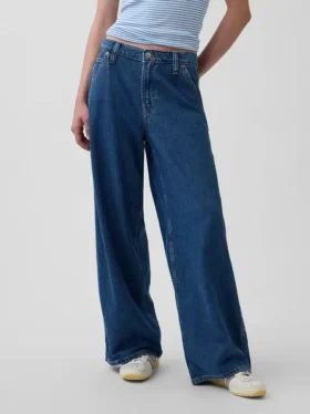 Orta Bel, Ultra Yumuşak Denim Bol Pantolon