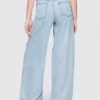 Orta Bel, Ultra Yumuşak Denim Bol Pantolon