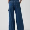 Orta Bel, Ultra Yumuşak Denim Bol Pantolon