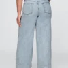 Orta Bel, Ultra Yumuşak Denim Bol Pantolon