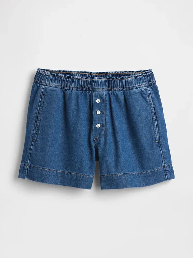 Orta Bel, Ultra Yumuşak Denim Boxer Şortlar