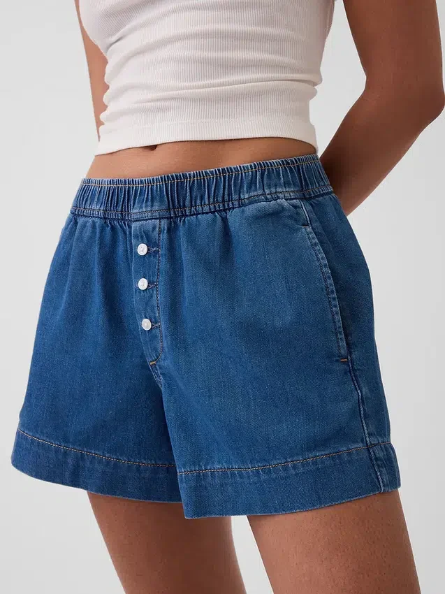 Orta Bel, Ultra Yumuşak Denim Boxer Şortlar