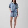 Orta Bel, Ultra Yumuşak Denim Easy Dolphin Şortlar