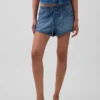 Orta Bel, Ultra Yumuşak Denim Easy Dolphin Şortlar
