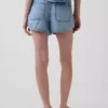 Orta Bel, Ultra Yumuşak Denim Easy Dolphin Şortlar