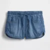 Orta Bel, Ultra Yumuşak Denim Easy Dolphin Şortlar