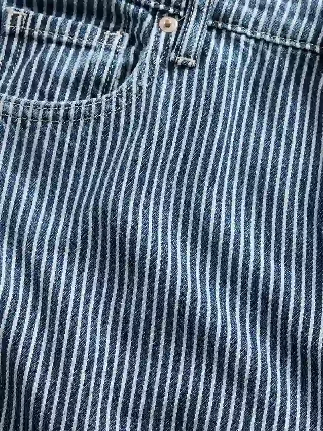 Orta Bel, Ultra Yumuşak Denim Çizgili Bol Kesim Jean'ler