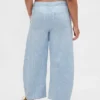 Orta Bel, Ultra Yumuşak Denim Çizgili Rahat At Nalı Kesim Jean'ler
