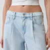 Orta Bel, Ultra Yumuşak Pileli Bol Kesim Jean