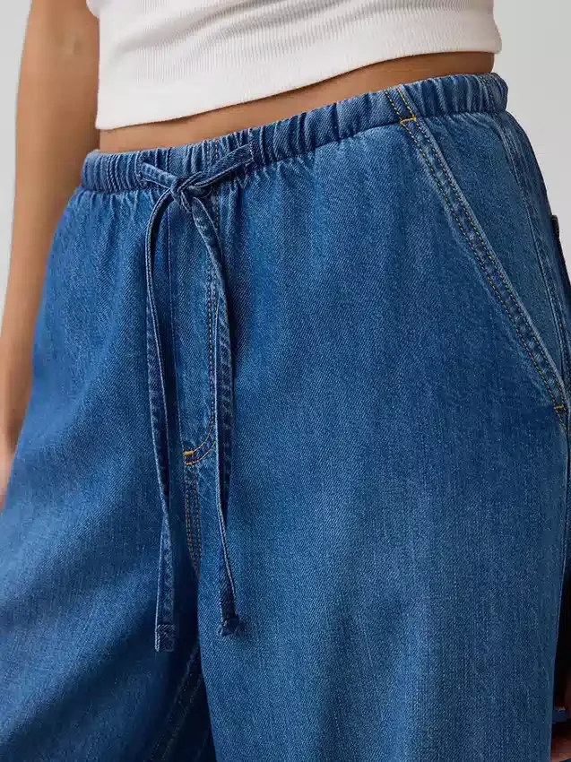 Orta Bel, Ultra Yumuşak, Rahat Bol Kesim Jean'ler