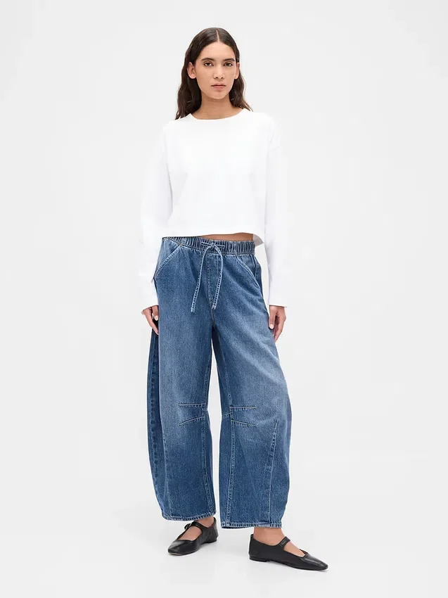 Orta Bel, Ultra Yumuşak, Rahat Horseshoe Jean'ler