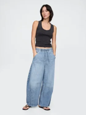 Orta Bel, Ultra Yumuşak, Rahat Horseshoe Jean'ler