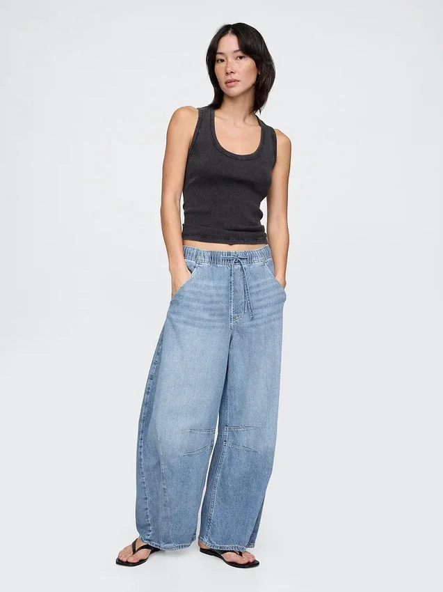 Orta Bel, Ultra Yumuşak, Rahat Horseshoe Jean'ler