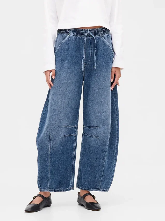 Orta Bel, Ultra Yumuşak, Rahat Horseshoe Jean'ler