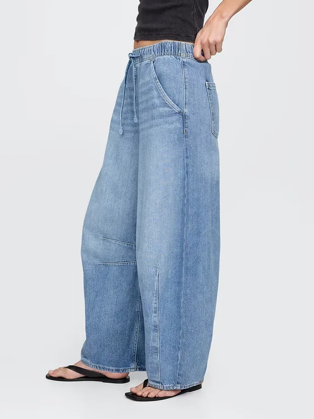 Orta Bel, Ultra Yumuşak, Rahat Horseshoe Jean'ler