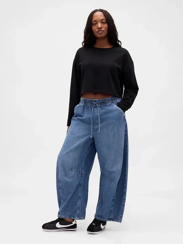 Orta Bel, Ultra Yumuşak, Rahat Horseshoe Jean'ler