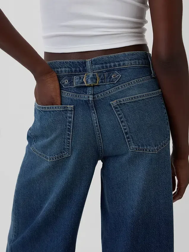 Orta Bel, Ultra Yumuşak Tokalı Bol Kesim Jean'ler