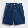 Orta Bel Uzun Kesim Denim Şortlar