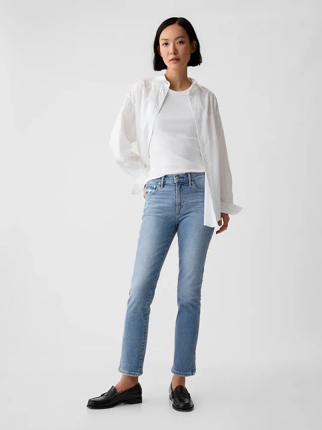 Orta Bel Vintage Slim Yırtmaçlı Jean'ler