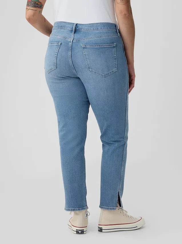 Orta Bel Vintage Slim Yırtmaçlı Jean'ler