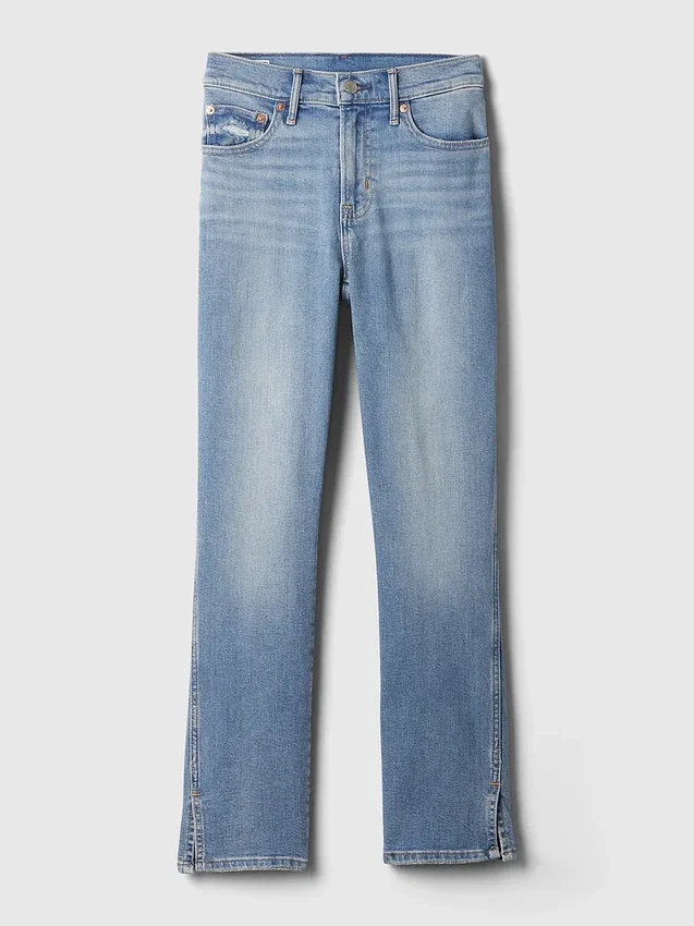 Orta Bel Vintage Slim Yırtmaçlı Jean'ler