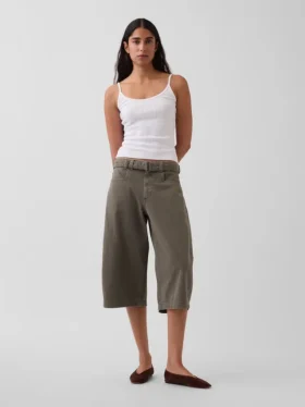 Orta Kemerli Culotte Barrel Pantolonlar