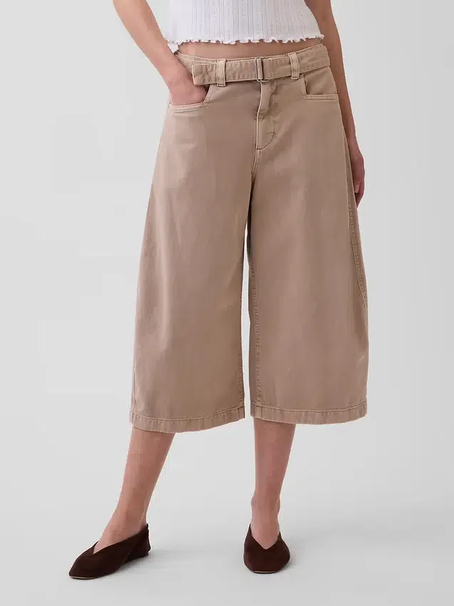 Orta Kemerli Culotte Barrel Pantolonlar