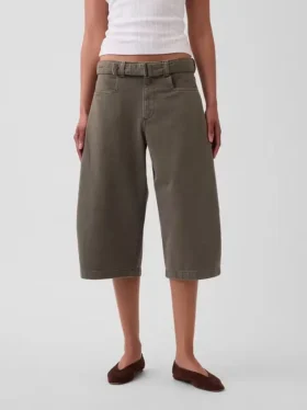 Orta Kemerli Culotte Barrel Pantolonlar