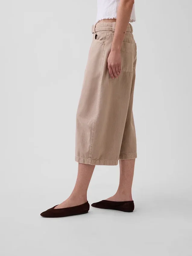 Orta Kemerli Culotte Barrel Pantolonlar