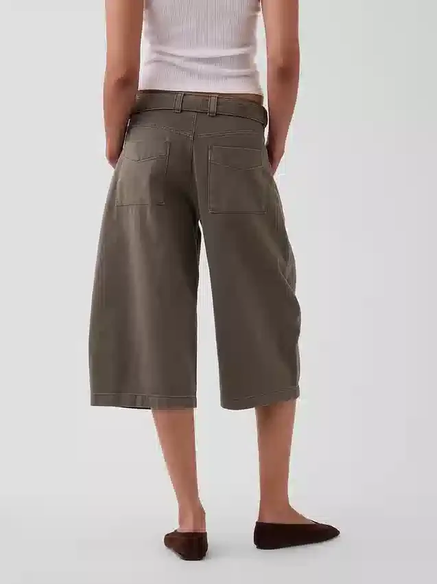 Orta Kemerli Culotte Barrel Pantolonlar