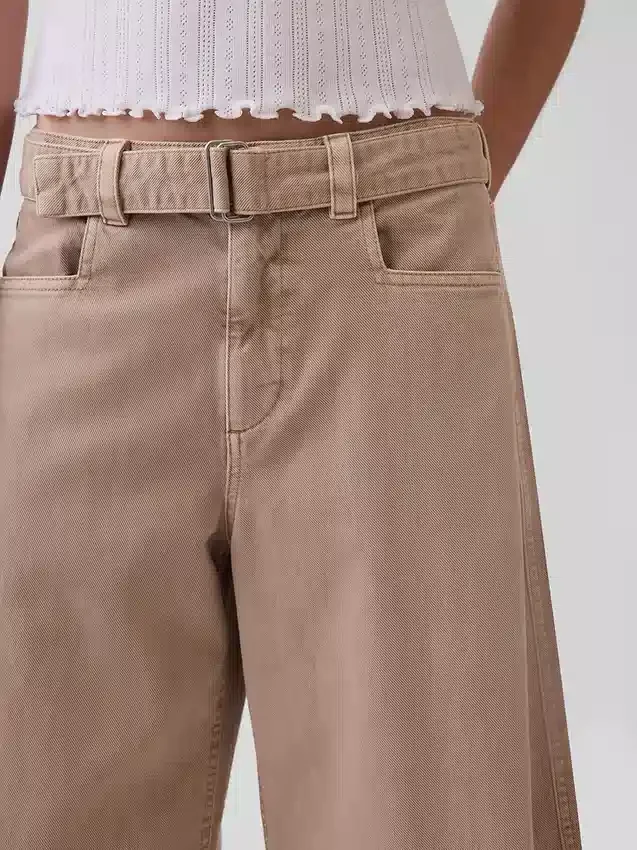 Orta Kemerli Culotte Barrel Pantolonlar