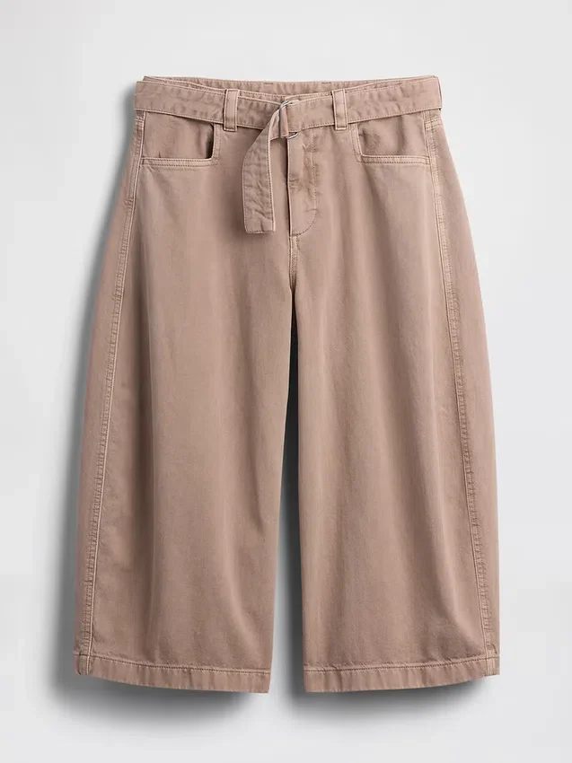 Orta Kemerli Culotte Barrel Pantolonlar