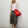 Orta Kemerli Culotte Barrel Pantolonlar